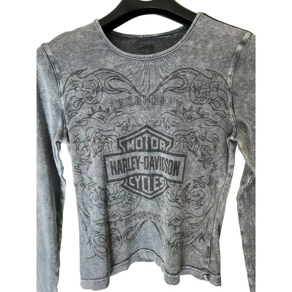 Long Sleeve Harley Davidson Shirt Womens Women's Black Harley-Davidson Size Smal - Picture 2 of 5